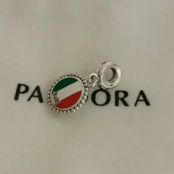 Pandora Italy Flag Exclusive Dangle Charm Pendant /Exclusive Enamel Dangle Charm - Picture 3 of 4